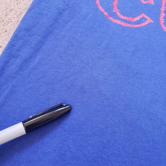 Vintage 90s Chicago Cubs Russell Athletic Large USA Made Mens Blue T-Shirt 1995 - Picture 5 of 8